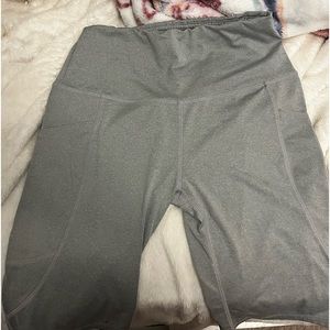 Gray long biker shorts